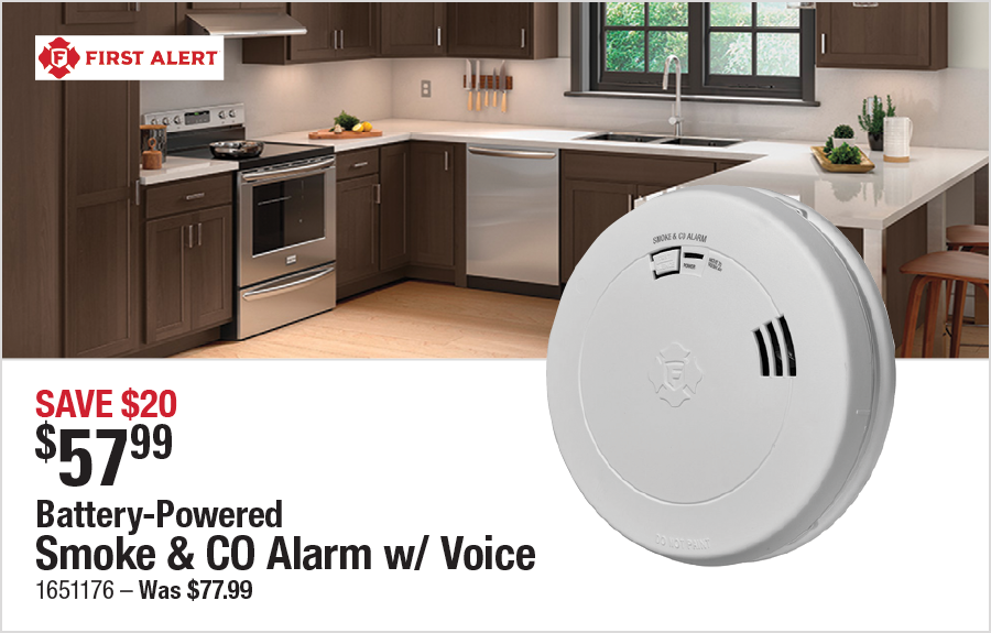 Battery-Powered Smoke & CO Alarm w/ Voice